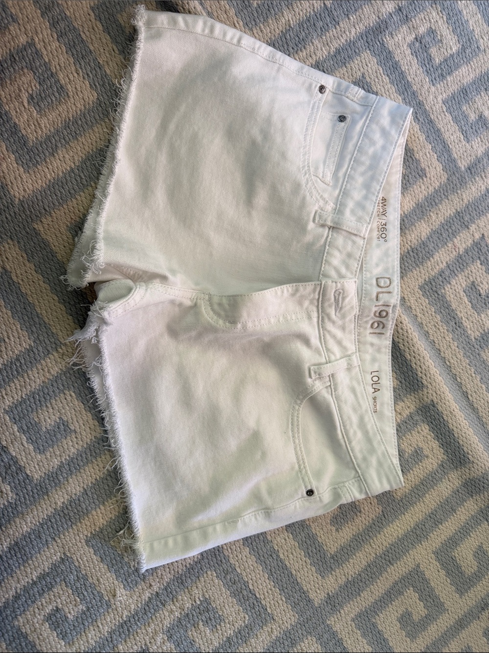 DL1961 White Frayed Hem Jean Shorts